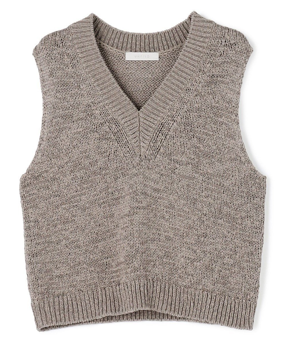 【アンフィーロ 自由区/UNFILO】のテープヤーンニット ベスト インテリア・キッズ・メンズ・レディースファッション・服の通販 founy(ファニー) 　ファッション　Fashion　レディースファッション　Fashion for Women　アウター　Coat / Outerwear Collection　トップス・カットソー　Cut & Sew Tops　ニット　Knit Tops & Sweaters　ベスト&ジレ / 重ね着スタイル　Vests & Gilets　インナー　Innerwear　ウォッシャブル　Machine Washable　カットソー　Cut and Sewn Top　キャミソール　Camisole, Spaghetti Strap Top　タンク　Tank Top, Sleeveless Top　ノースリーブ　Sleeveless, No-Sleeve　ベスト　Vest, Waistcoat　夏　Summer　春　Spring　S/S・春夏　SS, Spring/Summer, Warm Season　チャコール|ID: prp329100004841491 ipo3291000000035705174
