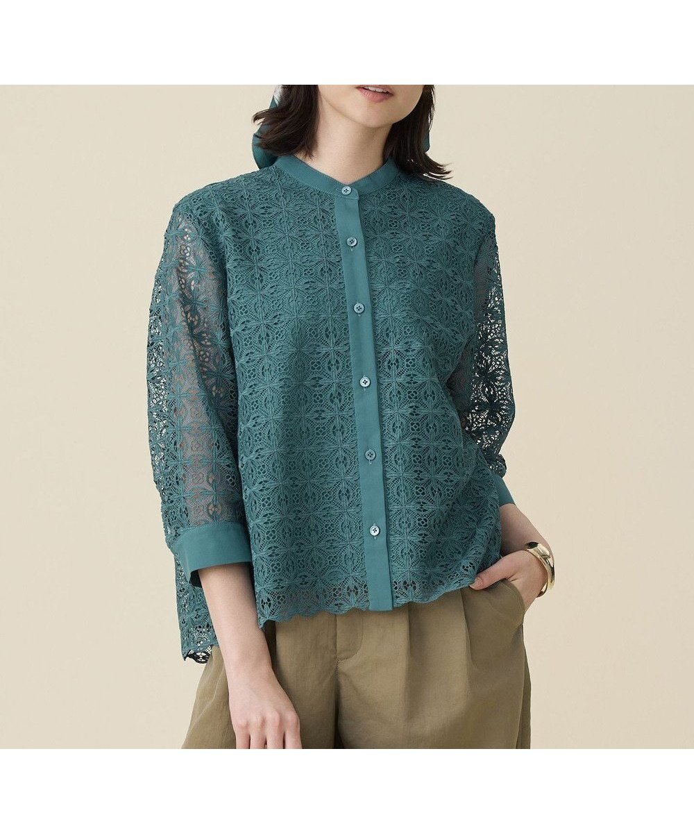 【自由区/JIYU-KU】のジオメトリックレース ブラウス 人気、トレンドファッション・服の通販 founy(ファニー) 　ファッション　Fashion　レディースファッション　Fashion for Women　トップス・カットソー　Cut & Sew Tops　シャツ・ブラウス・オフィスカジュアル　Elegant Blouses & Button-Ups　エレガント 上品　Elegant　クロップド　Cropped, Short Length　シンプル　Simple, Minimal　トレンド　Trend, Trending Now　バランス　Balance, Style Balance　フレア　Flare, Flared　ブロッキング　Color Blocking, Panel Design　ボトム　Bottoms, Lower Wear　レース　Lace, Lace Fabric　ワイド　Wide, Wide Fit　夏　Summer　春　Spring　S/S・春夏　SS, Spring/Summer, Warm Season　無地　Plain, Solid Color　透かし　Cut-Out, Lacework　 other-1|ID: prp329100004841500 ipo3291000000035850555