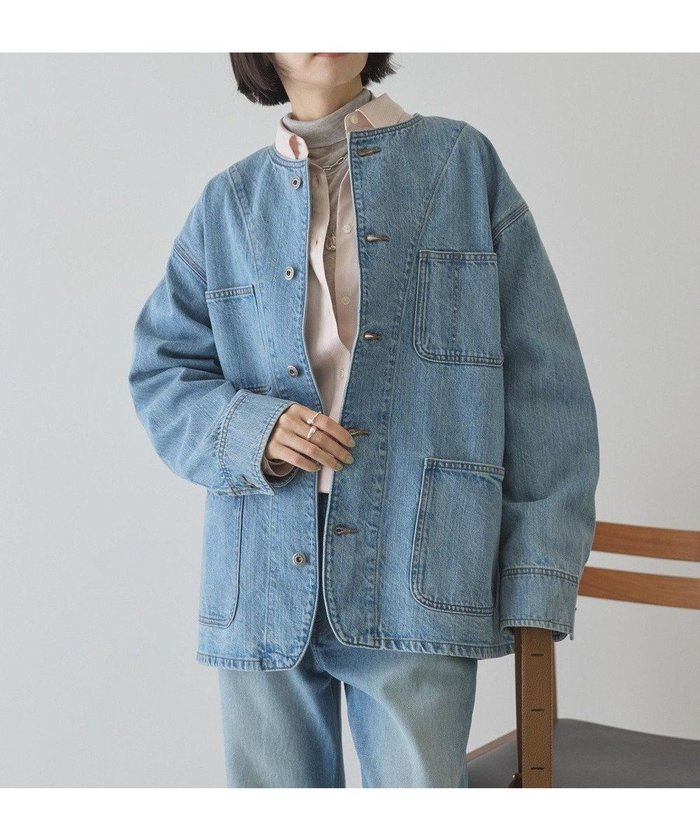 【アメリカンホリック/AMERICAN HOLIC】のノーカラーデニムカバーオール インテリア・キッズ・メンズ・レディースファッション・服の通販 founy(ファニー) https://founy.com/ ファッション Fashion レディースファッション Fashion for Women アウター Coat / Outerwear Collection レディースジャケット・軽アウター Jackets アメリカン American Style 春 Spring ジャケット Jacket, Outerwear スタイリッシュ Stylish, Fashionable スラックス Slacks, Dress Pants ボトム Bottoms, Lower Wear ポケット Pocket, Pocket Detail S/S・春夏 SS, Spring/Summer, Warm Season おすすめ Recommended / Our Picks 夏 Summer 2026年 2026 |ID: prp329100004841539 ipo3291000000035284468