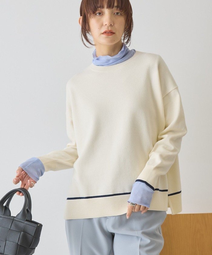 【アメリカンホリック/AMERICAN HOLIC】のバイカラークルーネックニットプルオーバー インテリア・キッズ・メンズ・レディースファッション・服の通販 founy(ファニー) https://founy.com/ ファッション Fashion レディースファッション Fashion for Women トップス・カットソー Cut & Sew Tops ニット Knit Tops & Sweaters カジュアルプルオーバー・ニットトップス Pullovers & Knit Tops / Casual Pullovers アメリカン American Style 春 Spring スタイリッシュ Stylish, Fashionable スリット Slit, Slit Detail セーター Sweater, Knitwear 定番 Standard, Basic Item ポケット Pocket, Pocket Detail S/S・春夏 SS, Spring/Summer, Warm Season 夏 Summer |ID: prp329100004841542 ipo3291000000035567968