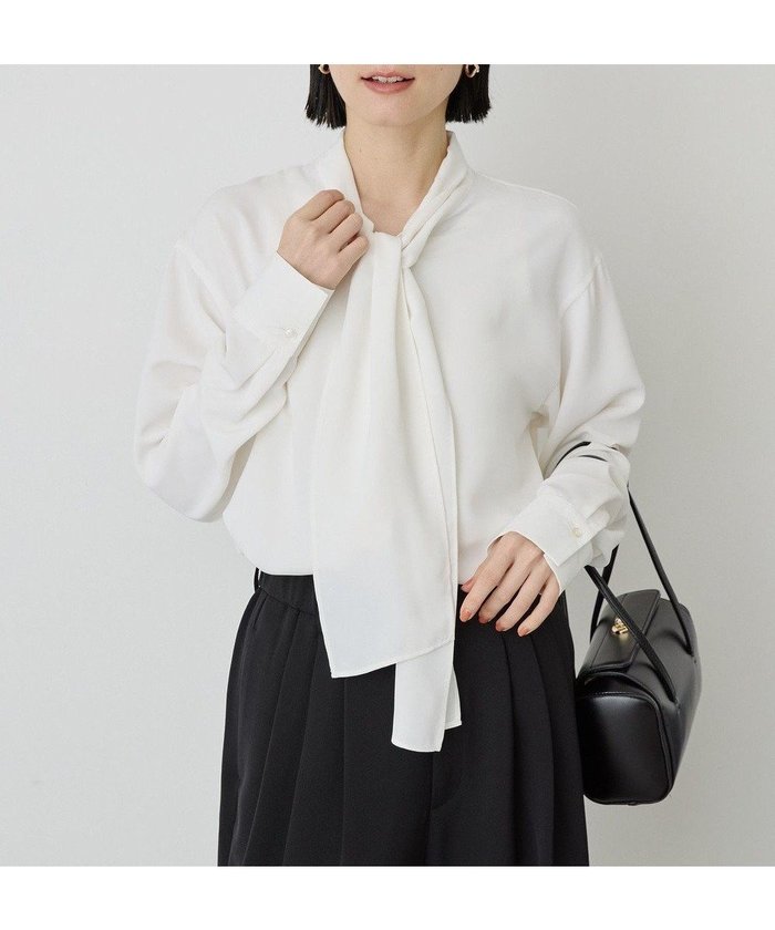 【アメリカンホリック/AMERICAN HOLIC】の【イージーケア】ナロータイブラウス インテリア・キッズ・メンズ・レディースファッション・服の通販 founy(ファニー) https://founy.com/ ファッション Fashion レディースファッション Fashion for Women トップス・カットソー Cut & Sew Tops シャツ・ブラウス・オフィスカジュアル Elegant Blouses & Button-Ups 春 Spring ジャケット Jacket, Outerwear ポケット Pocket, Pocket Detail S/S・春夏 SS, Spring/Summer, Warm Season おすすめ Recommended / Our Picks 夏 Summer エレガント 上品 Elegant ビジネス 仕事 通勤 Business / Work / Commuting |ID: prp329100004841551 ipo3291000000035284514