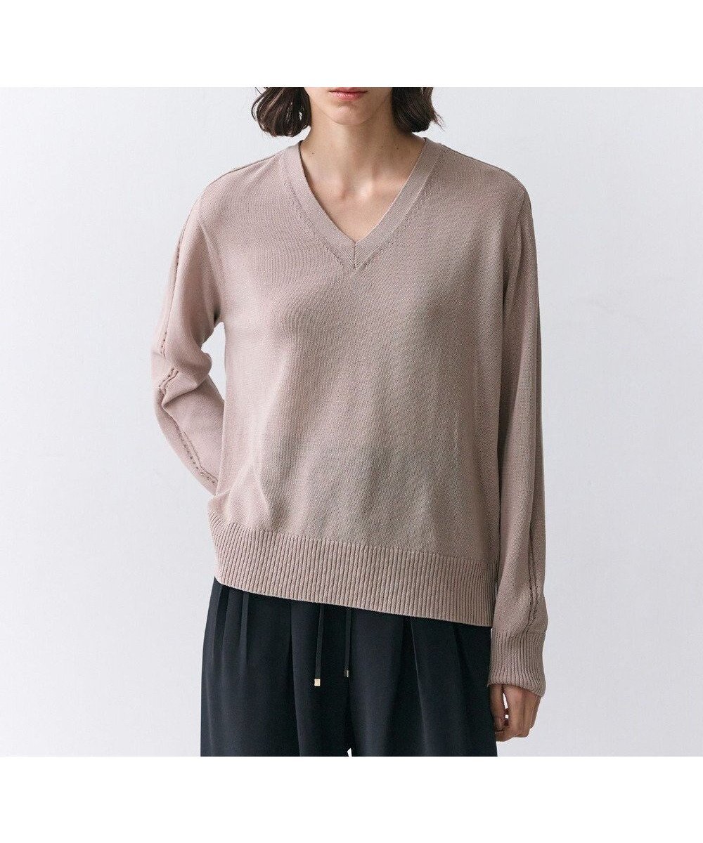 【ベイジ,/BEIGE,】のARSENOPY / コットンドライタッチ Vネックニット インテリア・キッズ・メンズ・レディースファッション・服の通販 founy(ファニー) ファッション Fashion レディースファッション Fashion for Women トップス・カットソー Cut & Sew Tops ニット Knit Tops & Sweaters Vネックトップス V-Neck Tops / V-Cut Neckline Shirts アイレット Eyelet Lace インナー Innerwear 春 Spring ジャケット Jacket, Outerwear ストレート Straight, Straight Cut セーター Sweater, Knitwear デニム Denim, Jeans Material ロング Long, Long-Length ワイド Wide, Wide Fit S/S・春夏 SS, Spring/Summer, Warm Season 夏 Summer エレガント 上品 Elegant ビジネス 仕事 通勤 Business / Work / Commuting Taupe|ID: prp329100004841569 ipo3291000000035284590