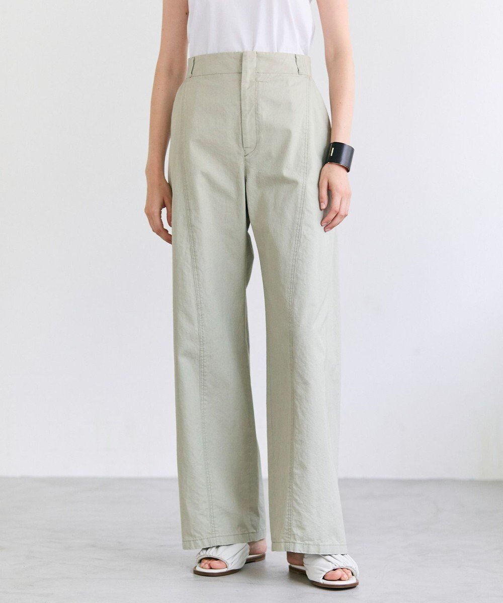 【ベイジ,/BEIGE,】のPREHNA / コットンツイル カービーシームワイドパンツ インテリア・キッズ・メンズ・レディースファッション・服の通販 founy(ファニー) 　ファッション　Fashion　レディースファッション　Fashion for Women　パンツ　Pants & Trousers　春　Spring　コンパクト　Compact, Small Size　サンダル　Sandals, Summer Shoes　バランス　Balance, Style Balance　ロング　Long, Long-Length　ワイド　Wide, Wide Fit　A/W・秋冬　Autumn/Winter　S/S・春夏　SS, Spring/Summer, Warm Season　夏　Summer　ビジネス 仕事 通勤　Business / Work / Commuting　L.Khaki|ID: prp329100004841571 ipo3291000000035284599