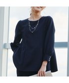 【ティアクラッセ/Tiaclasse】の【ダブルクロス】パフスリーブペプラムチュニックブラウス ネイビー|ID: prp329100004841573 ipo3291000000035284606