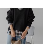 【アメリカンホリック/AMERICAN HOLIC】のワイドリブVネックプルオーバー Black|ID: prp329100004841581 ipo3291000000035284631