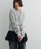 【グリーンパークス/Green Parks】のフラワーくり抜き刺繍スウェットプルオーバー Gray Mixture|ID: prp329100004841586 ipo3291000000035549353