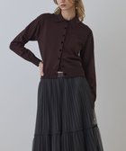 【グレース コンチネンタル/GRACE CONTINENTAL】のバイカラーロゴニットカーディガン 人気、トレンドファッション・服の通販 founy(ファニー) ファッション Fashion レディースファッション Fashion for Women トップス・カットソー Cut & Sew Tops ニット Knit Tops & Sweaters カーディガン・羽織り Layered Style Cardigans アンサンブル Ensemble Set カーディガン Cardigan, Knitwear モダン Modern, Contemporary エレガント 上品 Elegant 定番 Standard, Basic Item A/W・秋冬 Autumn/Winter thumbnail ダークブラウン|ID: prp329100004841600 ipo3291000000035799303