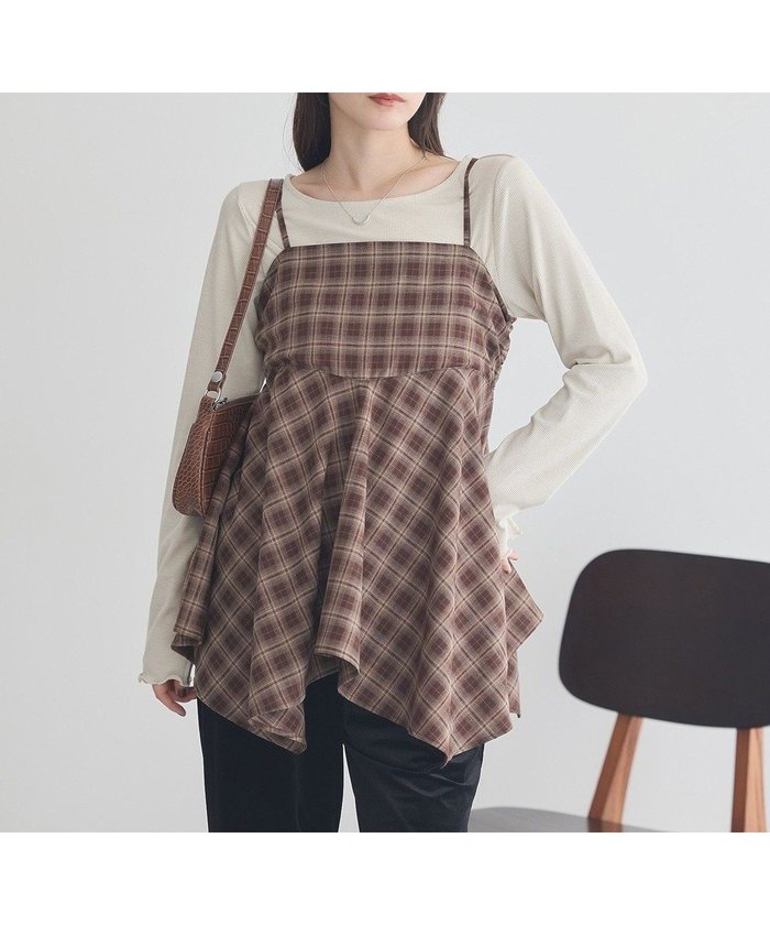 【アースミュージックアンドエコロジー/earth music&ecology】のイレヘムチェックキャミチュニック インテリア・キッズ・メンズ・レディースファッション・服の通販 founy(ファニー) https://founy.com/ ファッション Fashion レディースファッション Fashion for Women ワンピース Dresses チュニック Tunic Tops & Dresses おすすめ Recommended / Our Picks イレギュラーヘム Irregular Hem キャミソール Camisole, Spaghetti Strap Top シャーリング Shirring, Ruched チュニック Tunic, Long Top ボトム Bottoms, Lower Wear ポケット Pocket, Pocket Detail A/W・秋冬 Autumn/Winter |ID: prp329100004841624 ipo3291000000035808970