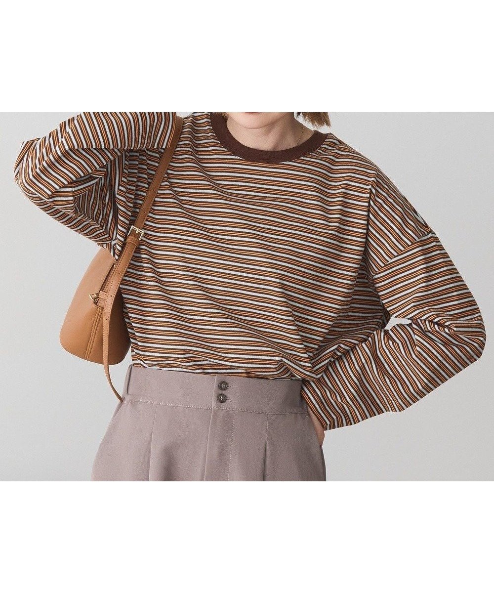 【アメリカンホリック/AMERICAN HOLIC】のカラーボーダークロップド丈プルオーバー インテリア・キッズ・メンズ・レディースファッション・服の通販 founy(ファニー) ファッション Fashion レディースファッション Fashion for Women トップス・カットソー Cut & Sew Tops シャツ・ブラウス・オフィスカジュアル Elegant Blouses & Button-Ups ロングTシャツ・Tシャツ Longline T-Shirts & Tees カジュアルプルオーバー・ニットトップス Pullovers & Knit Tops / Casual Pullovers カットソー・ベーシックTシャツ Cut-and-Sewn Tops / Stretch Tees & Basics おすすめ Recommended / Our Picks カットソー Cut and Sewn Top クロップド Cropped, Short Length バランス Balance, Style Balance ボトム Bottoms, Lower Wear ボーダー Border, Stripe ポケット Pocket, Pocket Detail ワイド Wide, Wide Fit 秋 Autumn A/W・秋冬 Autumn/Winter Brown|ID: prp329100004841639 ipo3291000000035648704