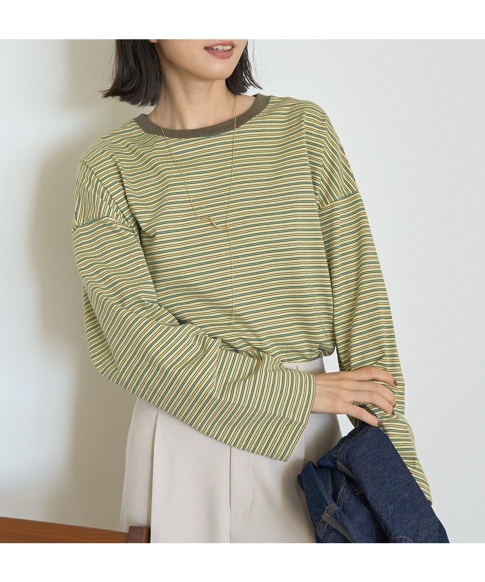 【アメリカンホリック/AMERICAN HOLIC】のカラーボーダークロップド丈プルオーバー インテリア・キッズ・メンズ・レディースファッション・服の通販 founy(ファニー) ファッション Fashion レディースファッション Fashion for Women トップス・カットソー Cut & Sew Tops シャツ・ブラウス・オフィスカジュアル Elegant Blouses & Button-Ups ロングTシャツ・Tシャツ Longline T-Shirts & Tees カジュアルプルオーバー・ニットトップス Pullovers & Knit Tops / Casual Pullovers カットソー・ベーシックTシャツ Cut-and-Sewn Tops / Stretch Tees & Basics おすすめ Recommended / Our Picks カットソー Cut and Sewn Top クロップド Cropped, Short Length バランス Balance, Style Balance ボトム Bottoms, Lower Wear ボーダー Border, Stripe ポケット Pocket, Pocket Detail ワイド Wide, Wide Fit 秋 Autumn A/W・秋冬 Autumn/Winter Yellow|ID: prp329100004841639 ipo3291000000035648705