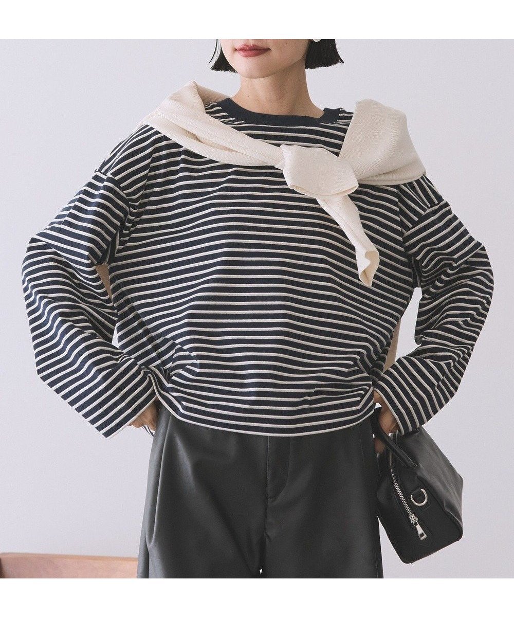 【アメリカンホリック/AMERICAN HOLIC】のカラーボーダークロップド丈プルオーバー インテリア・キッズ・メンズ・レディースファッション・服の通販 founy(ファニー) ファッション Fashion レディースファッション Fashion for Women トップス・カットソー Cut & Sew Tops シャツ・ブラウス・オフィスカジュアル Elegant Blouses & Button-Ups ロングTシャツ・Tシャツ Longline T-Shirts & Tees カジュアルプルオーバー・ニットトップス Pullovers & Knit Tops / Casual Pullovers カットソー・ベーシックTシャツ Cut-and-Sewn Tops / Stretch Tees & Basics おすすめ Recommended / Our Picks カットソー Cut and Sewn Top クロップド Cropped, Short Length バランス Balance, Style Balance ボトム Bottoms, Lower Wear ボーダー Border, Stripe ポケット Pocket, Pocket Detail ワイド Wide, Wide Fit 秋 Autumn A/W・秋冬 Autumn/Winter Navy|ID: prp329100004841639 ipo3291000000035648706