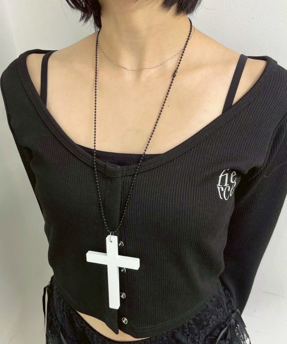 【ウィゴー/WEGO】のLウッドクロスネックレス インテリア・キッズ・メンズ・レディースファッション・服の通販 founy(ファニー) 　ファッション　Fashion　レディースファッション　Fashion for Women　ジュエリー　Jewelry　ネックレス　Necklaces & Pendants　おすすめ　Recommended / Our Picks　アクセサリー　Fashion Accessories　スマホ　Smartphone, Mobile Device　ネックレス　Necklace, Pendant Necklace　夏　Summer　ホワイト|ID: prp329100004841660 ipo3291000000035806991