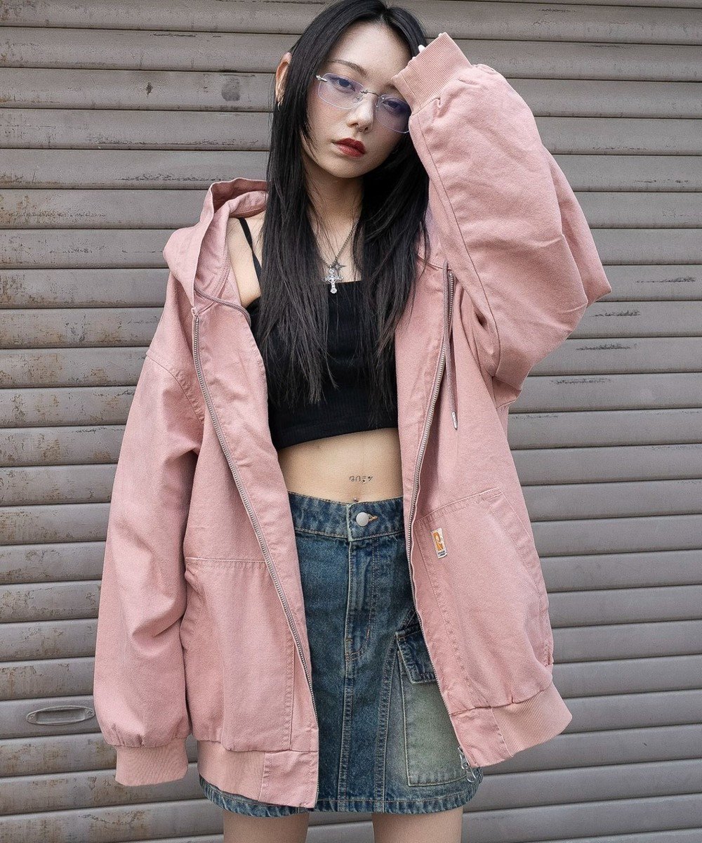 【ウィゴー/WEGO】のワーカーズフードブルゾン インテリア・キッズ・メンズ・レディースファッション・服の通販 founy(ファニー) 　ファッション　Fashion　レディースファッション　Fashion for Women　アウター　Coat / Outerwear Collection　レディースジャケット・軽アウター　Jackets　ブルゾンジャケット・スポーティアウター　Blouson Jackets　アウトドア　Outdoor Clothing　インナー　Innerwear　カーゴパンツ　Cargo Pants, Utility Pants　ガーリー　Girly, Feminine Style　キャップ　Cap, Baseball Cap　グラフィック　Graphic, Graphic Design　ショート　Short, Short Length　ジャケット　Jacket, Outerwear　スニーカー　Sneakers, Trainers　スマホ　Smartphone, Mobile Device　デニム　Denim, Jeans Material　トレンド　Trend, Trending Now　トレーナー　Sweatshirt, Trainer　ブルゾン　Blouson, Bomber Jacket　ポケット　Pocket, Pocket Detail　ミニスカート　Mini Skirt, Short Skirt　ロング　Long, Long-Length　ワイド　Wide, Wide Fit　A/W・秋冬　Autumn/Winter　ピンク|ID: prp329100004841665 ipo3291000000035831591