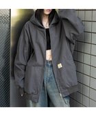 【ウィゴー/WEGO】のワーカーズフードブルゾン ブラック中濃色|ID: prp329100004841665 ipo3291000000035831601