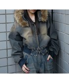 【ウィゴー/WEGO】のファーフードデニムショートブルゾン デニム中濃加工色|ID: prp329100004841667 ipo3291000000035807140