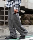 【ウィゴー/WEGO】の【ユニセックス着用ITEM/ウエストゴム/MLサイズ展開】ワイドスウェットカーゴパンツ ブラックその他|ID: prp329100004841671 ipo3291000000035804672
