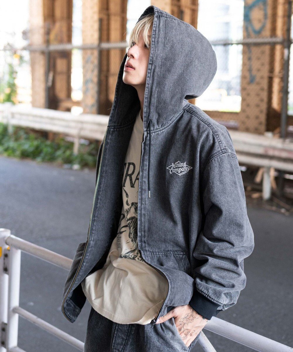 【ウィゴー/WEGO】の【ユニセックス着用ITEM/MLサイズ展開】ワーカーズフードブルゾン インテリア・キッズ・メンズ・レディースファッション・服の通販 founy(ファニー) 　ファッション　Fashion　レディースファッション　Fashion for Women　アウター　Coat / Outerwear Collection　レディースジャケット・軽アウター　Jackets　ブルゾンジャケット・スポーティアウター　Blouson Jackets　ヴィンテージ　Vintage Style　秋　Autumn　ケミカル　Chemical, Chemical Wash　ジャケット　Jacket, Outerwear　スマホ　Smartphone, Mobile Device　セットアップ　Set-Up, Coordinated Outfit　タフタ　Taffeta, Structured Fabric　デニム　Denim, Jeans Material　バランス　Balance, Style Balance　ブルゾン　Blouson, Bomber Jacket　ルーズ　Loose, Oversized　冬　Winter / This Winter　A/W・秋冬　Autumn/Winter　おすすめ　Recommended / Our Picks　デニムブラックソノタ|ID: prp329100004841675 ipo3291000000035804934