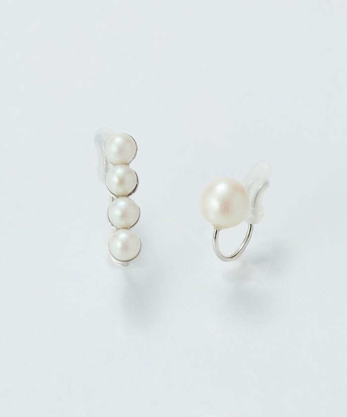 【フィービィー/phoebe】の【金属アレルギー対応】2setラインパールイヤーカフ シルバー/ニッケルフリー インテリア・キッズ・メンズ・レディースファッション・服の通販 founy(ファニー) https://founy.com/ ファッション Fashion レディースファッション Fashion for Women ジュエリー Jewelry ファッションリング Fashion Rings イヤリング・フープ・ドロップタイプ Hoop, Drop & Clip Earrings アクセサリー Fashion Accessories アシンメトリー Asymmetrical Style イヤリング Earrings シルバー Silver, Metallic Silver シンプル Simple, Minimal パール Pearl, Pearl Accent エレガント 上品 Elegant |ID: prp329100004841685 ipo3291000000035675941