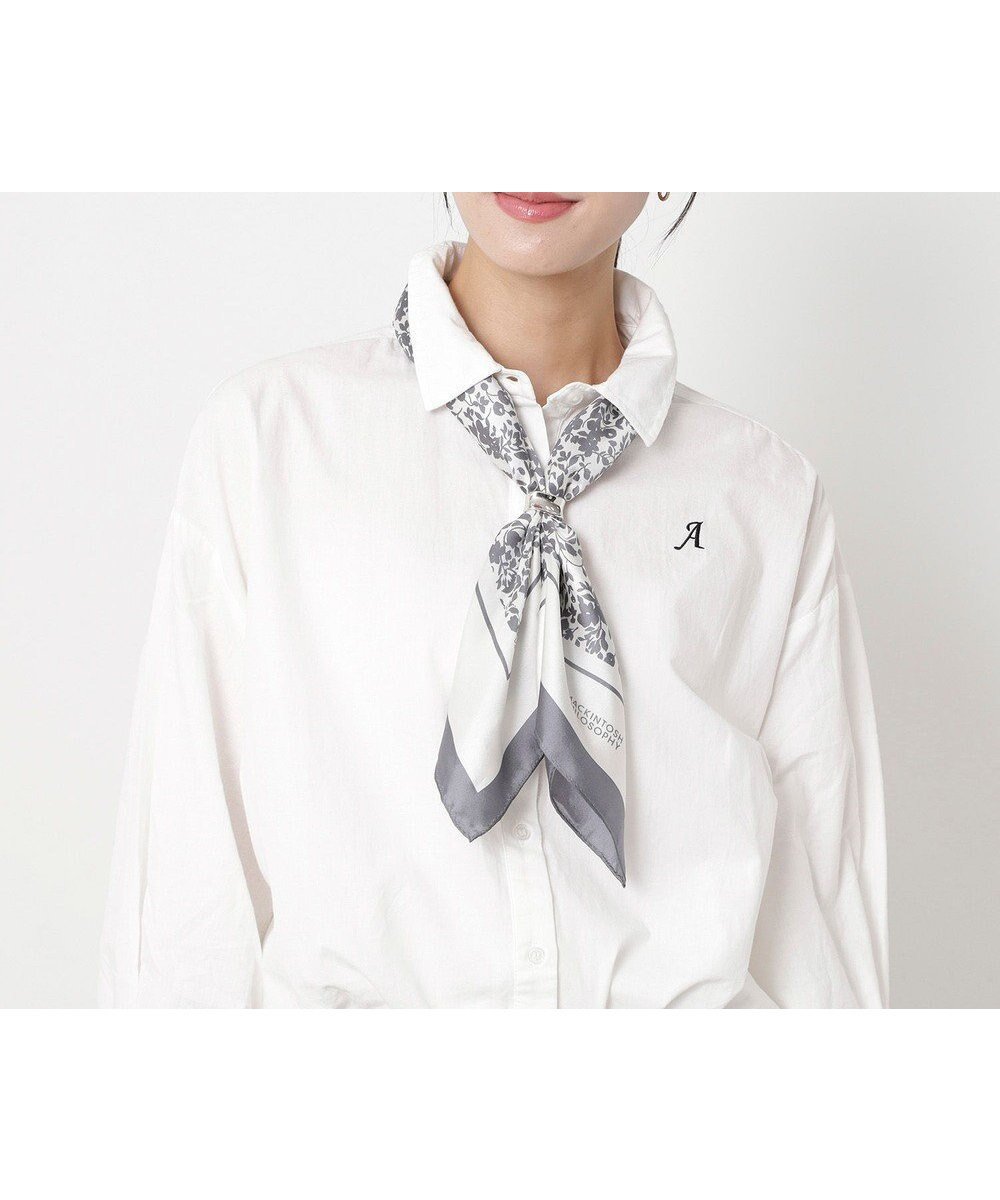 【ムーンバット/MOONBAT】のMACKINTOSH PHILOSOPHY(マッキントッシュ フィロソフィー)シルクスカーフ ボタニカル 68×68㎝ 日本製 インテリア・キッズ・メンズ・レディースファッション・服の通販 founy(ファニー) 　ファッション　Fashion　レディースファッション　Fashion for Women　クラシック　Classic, Timeless Style　コレクション　Collection, Seasonal Line　シルク　Silk, 100% Silk　スカーフ　Scarf, Neckwear　トリミング　Trimming, Decorative Edge　バンダナ　Bandana, Head Scarf　ボタニカル　Botanical, Floral Pattern　メンズ　Men's, Menswear　モダン　Modern, Contemporary　日本製　Made In Japan　グレー|ID: prp329100004841699 ipo3291000000035805972