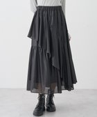 【アースミュージックアンドエコロジー/earth music&ecology】のシャイニーラッフルスカート Black|ID: prp329100004841727 ipo3291000000035832521