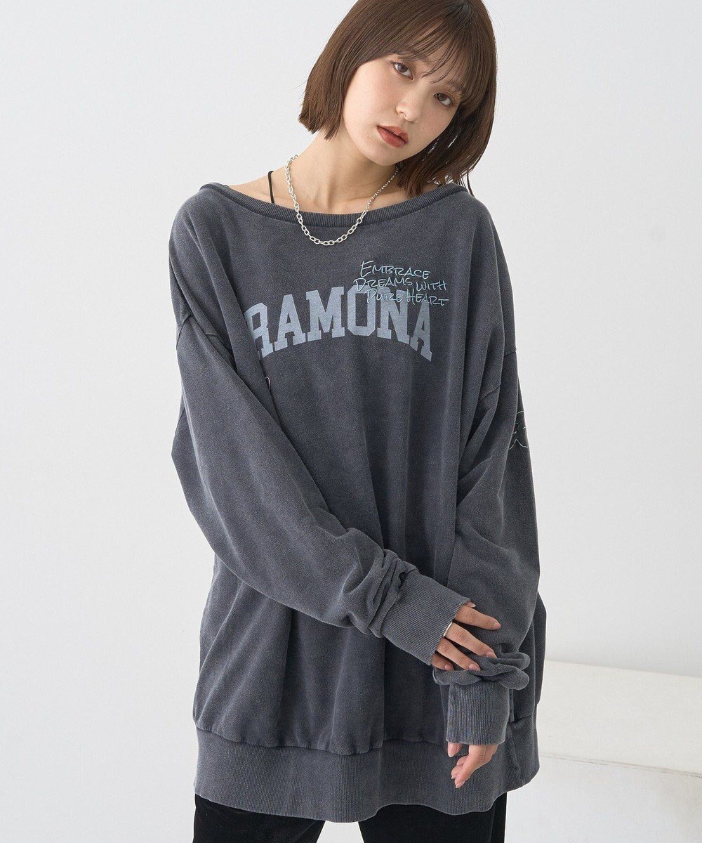 【アースミュージックアンドエコロジー/earth music&ecology】のランダム刺繍オフショルプルオーバー 人気、トレンドファッション・服の通販 founy(ファニー) 　ファッション　Fashion　レディースファッション　Fashion for Women　トップス・カットソー　Cut & Sew Tops　レディースパーカー・カジュアルフーディー　Casual Hoodies & Sweatshirts　カジュアルプルオーバー・ニットトップス　Pullovers & Knit Tops / Casual Pullovers　スウェット・クルーネックトップス　Sweatshirts & Crewnecks / Relaxed Fit Sweat Tops　おすすめ　Recommended / Our Picks　スウェット / スエット　Sweatshirt, Sweatwear　スタイリッシュ　Stylish, Fashionable　スラックス　Slacks, Dress Pants　プリント　Print, Printed Pattern　ポケット　Pocket, Pocket Detail　モチーフ　Motif, Design Theme　ランダム　Random, Irregular　ヴィンテージ　Vintage Style　A/W・秋冬　Autumn/Winter　 other-1|ID: prp329100004841728 ipo3291000000036206296