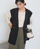 【アメリカンホリック/AMERICAN HOLIC】のテーラードミドル丈ジレ Black|ID: prp329100004841730 ipo3291000000035595433