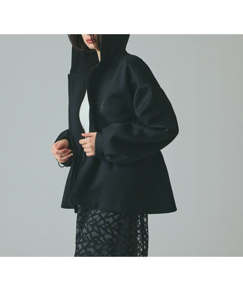 【グレース コンチネンタル/GRACE CONTINENTAL】のロゴドロストフーディ インテリア・キッズ・メンズ・レディースファッション・服の通販 founy(ファニー) 　ファッション　Fashion　レディースファッション　Fashion for Women　トップス・カットソー　Cut & Sew Tops　レディースパーカー・カジュアルフーディー　Casual Hoodies & Sweatshirts　ストリング　String, Drawstring　パーカー　Hoodie, Parka　フィット　Fit, Slim Fit　ペプラム　Peplum, Flared Hem　ボンディング　Bonding, Bonded Fabric　リュクス　Luxury, Elegant, High-End, Chic　A/W・秋冬　Autumn/Winter　ブラック|ID: prp329100004841796 ipo3291000000035462103