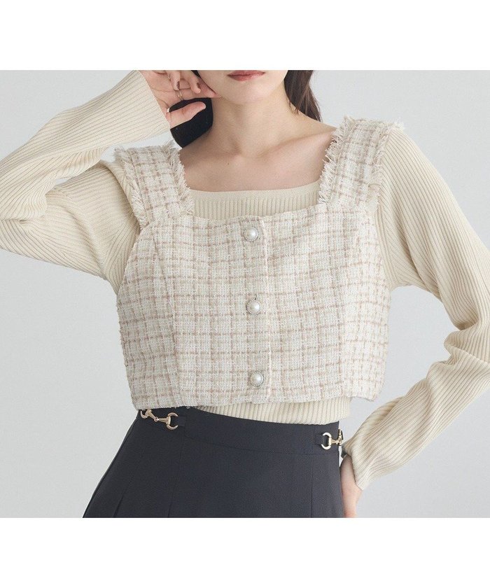 【アースミュージックアンドエコロジー/earth music&ecology】の【セットアップ可】フリンジツイードビスチェ インテリア・キッズ・メンズ・レディースファッション・服の通販 founy(ファニー) https://founy.com/ ファッション Fashion レディースファッション Fashion for Women アウター Coat / Outerwear Collection トップス・カットソー Cut & Sew Tops ベスト&ジレ / 重ね着スタイル Vests & Gilets ビスチェ Bustiers & Corset Tops / Layered Bustier Style セットアップ Matching Sets レディーストップス・ブラウス Tops & Blouses / Assorted Women's Tops おすすめ Recommended / Our Picks セットアップ Set-Up, Coordinated Outfit タートルネック Turtleneck, High Neck フェミニン Feminine, Girly ベスト Vest, Waistcoat ポケット Pocket, Pocket Detail エレガント 上品 Elegant A/W・秋冬 Autumn/Winter |ID: prp329100004841839 ipo3291000000036206225