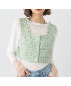 【アースミュージックアンドエコロジー/earth music&ecology】の【セットアップ可】フリンジツイードビスチェ Green|ID: prp329100004841839 ipo3291000000036206233