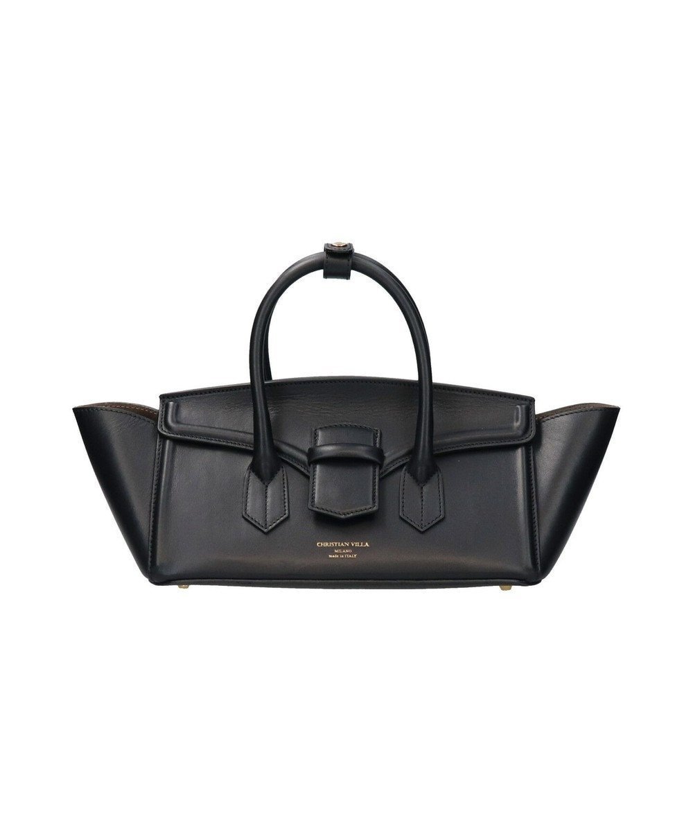 【インター ショシュール/INTER-CHAUSSURES】の【CHRISTIAN VILLA】レザーワイドハンドバッグ インテリア・キッズ・メンズ・レディースファッション・服の通販 founy(ファニー) 　ファッション　Fashion　レディースファッション　Fashion for Women　バッグ　Bags　イタリア　Italy　ベーシック　Basic, Essential　ブラック|ID: prp329100004841870 ipo3291000000035832750