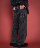 【ウィゴー/WEGO】の【ユニセックス着用YD/ウエスト調整可/MLサイズ展開】グラフィックデニムパンツ デニムブラックソノタ|ID: prp329100004841878 ipo3291000000035832961