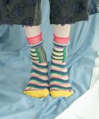 【コキュウ/COQ】のWAVE ECHO シアーボーダーソックス ピンク|ID: prp329100004841921 ipo3291000000035808211