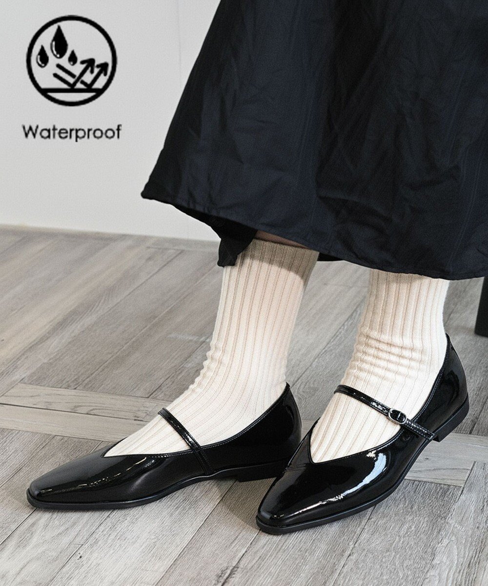 【アポム/APOM】の日本製 晴雨兼用スクエアトゥストラップシューズ15 インテリア・キッズ・メンズ・レディースファッション・服の通販 founy(ファニー) ファッション Fashion レディースファッション Fashion for Women シューズ Shoes, Footwear スマート Smart, Elegant フラット Flat, Flat Shoes ラップ Wrap, Wrap Design 日本製 Made In Japan ブラックエナメル|ID: prp329100004841991 ipo3291000000035286217