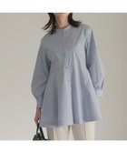 【組曲/KUMIKYOKU】の【前後着用可】コンパクトシャーティング チュニックブラウス 人気、トレンドファッション・服の通販 founy(ファニー) ファッション Fashion レディースファッション Fashion for Women トップス・カットソー Cut & Sew Tops シャツ・ブラウス・オフィスカジュアル Elegant Blouses & Button-Ups シンプル Simple, Minimal スタンド Stand Collar, Upright Stand ストライプ Stripe, Striped Pattern ストレッチ Stretch, Stretchy Fabric チュニック Tunic, Long Top フレア Flare, Flared エレガント 上品 Elegant 無地 Plain, Solid Color A/W・秋冬 Autumn/Winter thumbnail ブルー系1|ID: prp329100004842134 ipo3291000000035545493