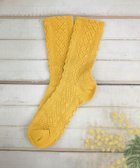 【ティアクラッセ/Tiaclasse】のケーブル柄編みソックス マスタード|ID: prp329100004842135 ipo3291000000035811154