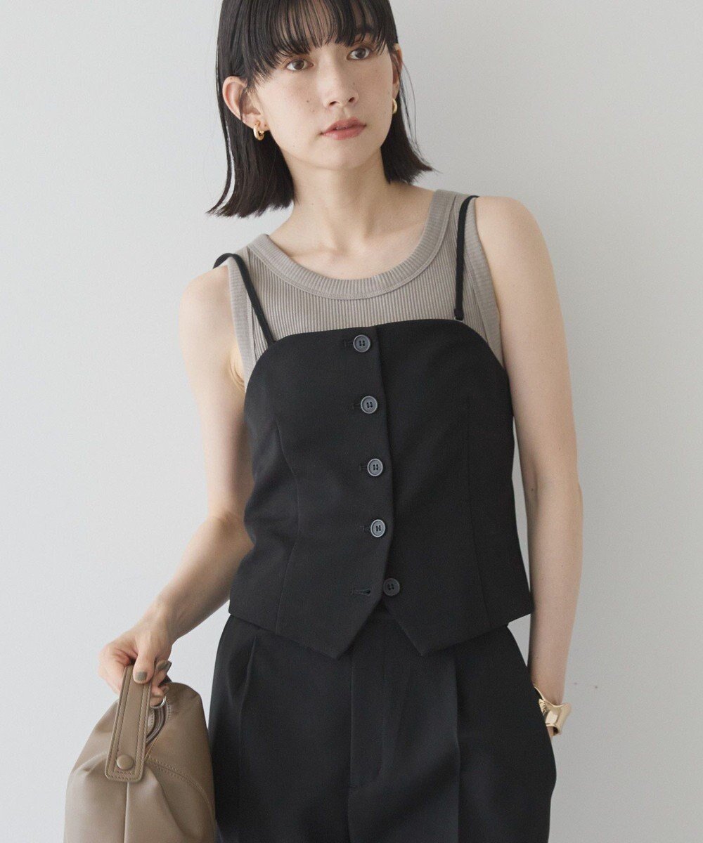 【アメリカンホリック/AMERICAN HOLIC】の【2WAY】イージーケアフロントボタンビスチェ インテリア・キッズ・メンズ・レディースファッション・服の通販 founy(ファニー) ファッション Fashion レディースファッション Fashion for Women アウター Coat / Outerwear Collection トップス・カットソー Cut & Sew Tops ベスト&ジレ / 重ね着スタイル Vests & Gilets ビスチェ Bustiers & Corset Tops / Layered Bustier Style おすすめ Recommended / Our Picks キャミソール Camisole, Spaghetti Strap Top ギャザー Gathered, Ruffled シンプル Simple, Minimal ビスチェ Bustier, Corset Top フィット Fit, Slim Fit ベスト Vest, Waistcoat ポケット Pocket, Pocket Detail マニッシュ Mannish, Boyish A/W・秋冬 Autumn/Winter Black|ID: prp329100004842137 ipo3291000000035286737