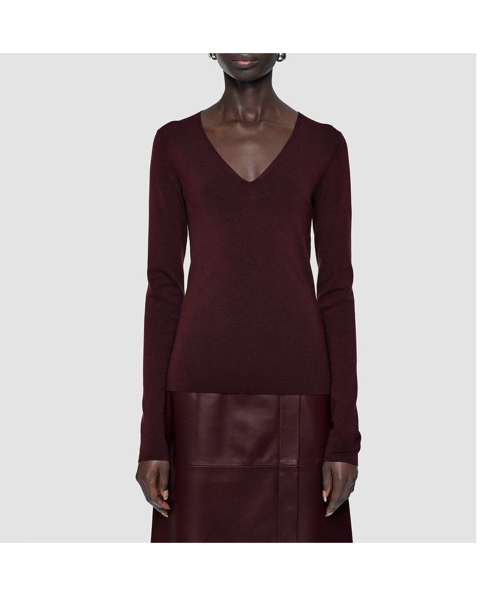 【ジョゼフ/JOSEPH】の【洗える】シルクストレッチVネックトップ インテリア・キッズ・メンズ・レディースファッション・服の通販 founy(ファニー) 　ファッション　Fashion　レディースファッション　Fashion for Women　トップス・カットソー　Cut & Sew Tops　ニット　Knit Tops & Sweaters　Vネックトップス　V-Neck Tops / V-Cut Neckline Shirts　カフス　Cuff Design　シルク　Silk, 100% Silk　ストレッチ　Stretch, Stretchy Fabric　スリム　Slim, Slim Fit　セーター　Sweater, Knitwear　チューブ　Tube, Tube Top　フィット　Fit, Slim Fit　洗える　Machine Washable　A/W・秋冬　Autumn/Winter　Maraschino|ID: prp329100004842151 ipo3291000000035811409