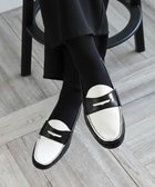 【アポム/APOM】の本革ペニーローファー 25 ブラック×ホワイト|ID: prp329100004842175 ipo3291000000035626412