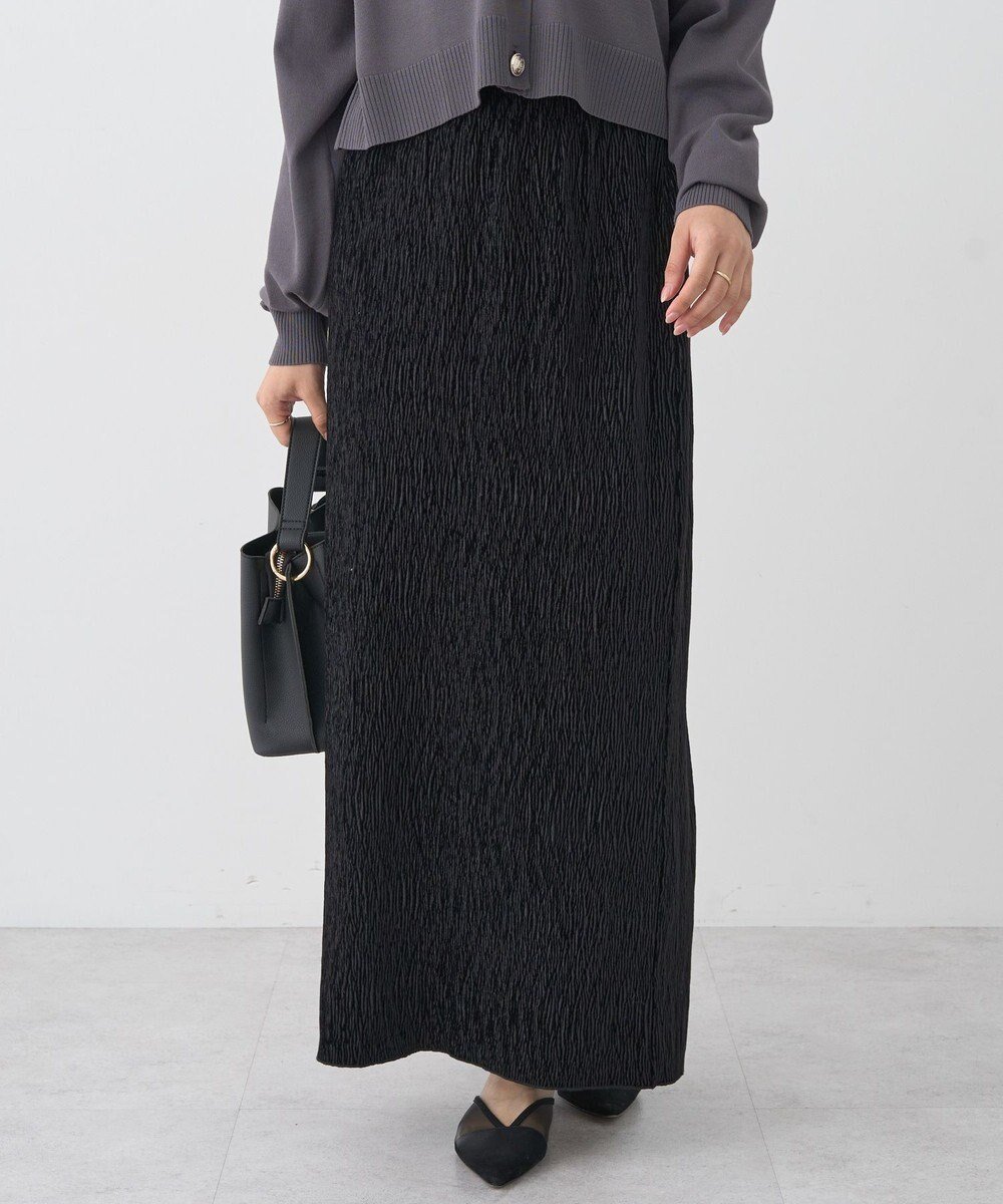 【アースミュージックアンドエコロジー/earth music&ecology】のシャイニーベロアスカート インテリア・キッズ・メンズ・レディースファッション・服の通販 founy(ファニー) 　ファッション　Fashion　レディースファッション　Fashion for Women　スカート　Skirts　スリット　Slit, Slit Detail　ベロア　Velour, Soft Velvet　ポケット　Pocket, Pocket Detail　エレガント 上品　Elegant　A/W・秋冬　Autumn/Winter　Black|ID: prp329100004842184 ipo3291000000035811386