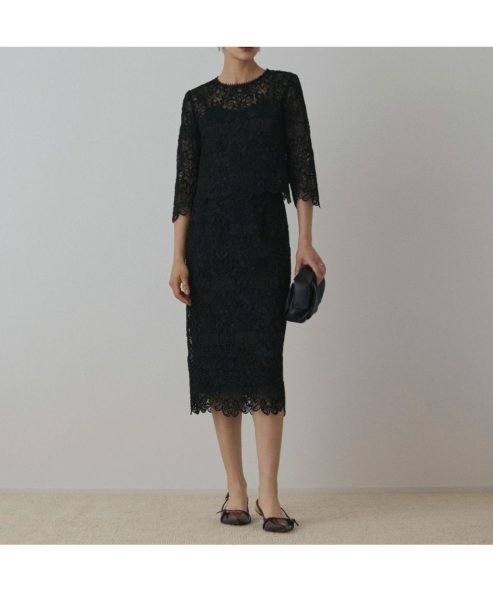 【グレース コンチネンタル/GRACE CONTINENTAL】のレ-スタイトスカート インテリア・キッズ・メンズ・レディースファッション・服の通販 founy(ファニー) 　ファッション　Fashion　レディースファッション　Fashion for Women　スカート　Skirts　シンプル　Simple, Minimal　ジャケット　Jacket, Outerwear　スカラップ　Scallop, Scalloped Edge　リュクス　Luxury, Elegant, High-End, Chic　レース　Lace, Lace Fabric　A/W・秋冬　Autumn/Winter　ブラック|ID: prp329100004842201 ipo3291000000035834409