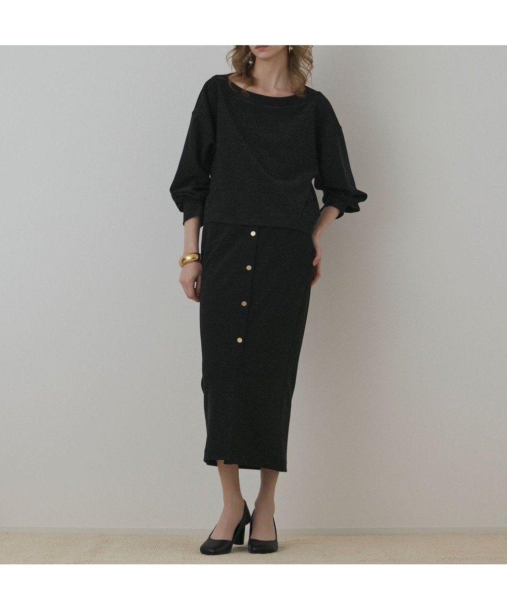 【グレース コンチネンタル/GRACE CONTINENTAL】のラメカットスカート インテリア・キッズ・メンズ・レディースファッション・服の通販 founy(ファニー) 　ファッション　Fashion　レディースファッション　Fashion for Women　スカート　Skirts　おすすめ　Recommended / Our Picks　スリット　Slit, Slit Detail　セットアップ　Set-Up, Coordinated Outfit　フロント　Front, Front Design　メタル　Metal, Metal Parts　今季　This Season, Current Season　A/W・秋冬　Autumn/Winter　ブラック|ID: prp329100004842202 ipo3291000000035834456
