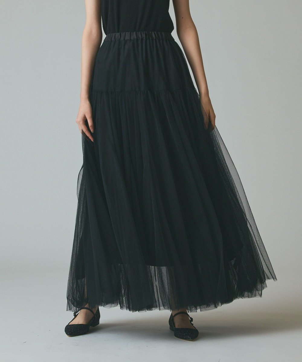 【グレース コンチネンタル/GRACE CONTINENTAL】のチュールボリュームスカート インテリア・キッズ・メンズ・レディースファッション・服の通販 founy(ファニー) 　ファッション　Fashion　レディースファッション　Fashion for Women　スカート　Skirts　スニーカー　Sneakers, Trainers　チュール　Tulip, Tulip Motif　ブルゾン　Blouson, Bomber Jacket　リュクス　Luxury, Elegant, High-End, Chic　リラックス　Relax, Relaxed Fit　ロング　Long, Long-Length　A/W・秋冬　Autumn/Winter　ブラック|ID: prp329100004842213 ipo3291000000035812864