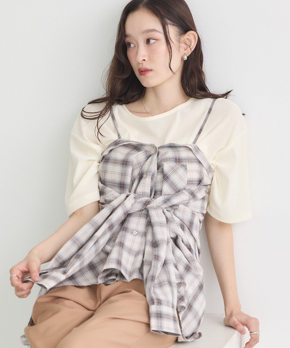 【アースミュージックアンドエコロジー/earth music&ecology】の【コットン100】マルチウェイチェックシャツ 人気、トレンドファッション・服の通販 founy(ファニー) 　ファッション　Fashion　レディースファッション　Fashion for Women　トップス・カットソー　Cut & Sew Tops　シャツ・ブラウス・オフィスカジュアル　Elegant Blouses & Button-Ups　おすすめ　Recommended / Our Picks　チェック　Check, Plaid, Tartan　ビスチェ　Bustier, Corset Top　ベーシック　Basic, Essential　ボトム　Bottoms, Lower Wear　ポケット　Pocket, Pocket Detail　ラップ　Wrap, Wrap Design　リラックス　Relax, Relaxed Fit　A/W・秋冬　Autumn/Winter　 other-1|ID: prp329100004842230 ipo3291000000035813148
