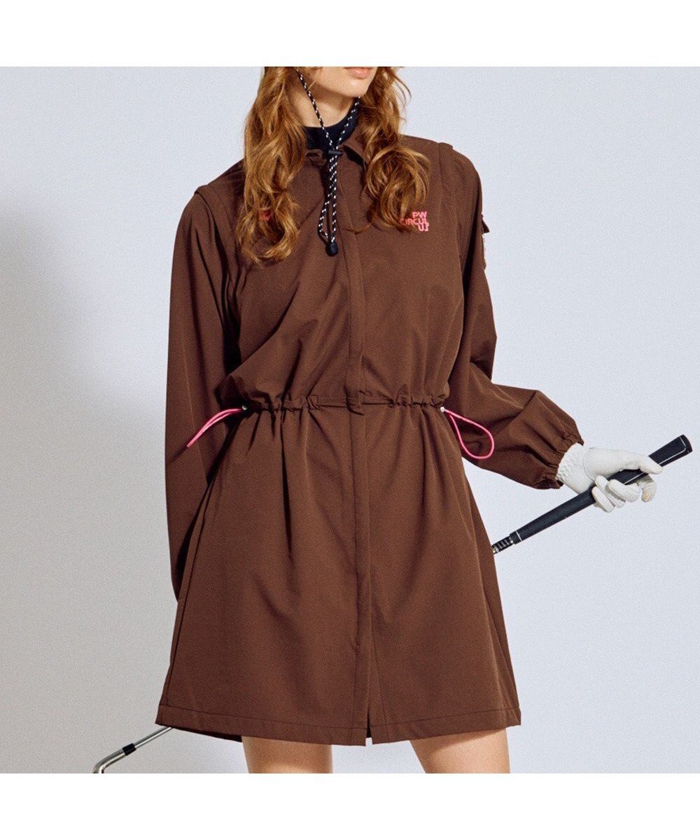 【ピーダブリュサーキュラス/PW CIRCULUS】の【着回し力2倍 / 2WAY】【WOMEN】袖2WAY デタッチャブルワンピース ゴルフウェア レディース インテリア・キッズ・メンズ・レディースファッション・服の通販 founy(ファニー) 　ファッション　Fashion　レディースファッション　Fashion for Women　ワンピース　Dresses　インナー　Innerwear　秋　Autumn　軽量　Lightweight, Ultra Light　ストレッチ　Stretch, Stretchy Fabric　ドレス　Dress, One-Piece　ドローコード　Drawcord, Drawstring Cord　ノースリーブ　Sleeveless, No-Sleeve　羽織　Haori, Light Jacket　モックネック　Mock Neck, Short Turtleneck　A/W・秋冬　Autumn/Winter　ゴルフ　Golf　2025年　2025　2025-2026秋冬・A/W　Autumn/Winter 2025–26 AW25–26　ダークブラウン系|ID: prp329100004842255 ipo3291000000036113547
