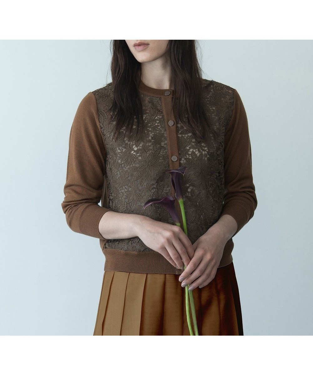 【自由区/JIYU-KU】の【カトリエムブーケ】Tricot de dentelle レースカーディガン 人気、トレンドファッション・服の通販 founy(ファニー) 　ファッション　Fashion　レディースファッション　Fashion for Women　トップス・カットソー　Cut & Sew Tops　カーディガン・羽織り　Layered Style Cardigans　カーディガン　Cardigan, Knitwear　コンパクト　Compact, Small Size　シルク　Silk, 100% Silk　レース　Lace, Lace Fabric　A/W・秋冬　Autumn/Winter　 other-1|ID: prp329100004842274 ipo3291000000035813284