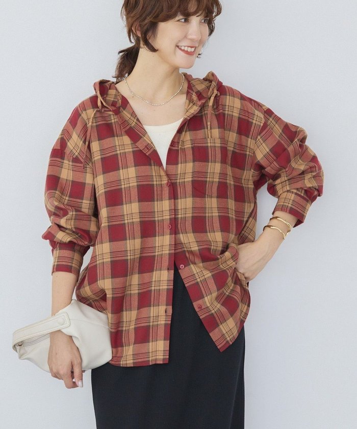 【アメリカンホリック/AMERICAN HOLIC】のチェックフードシャツ インテリア・キッズ・メンズ・レディースファッション・服の通販 founy(ファニー) https://founy.com/ ファッション Fashion レディースファッション Fashion for Women トップス・カットソー Cut & Sew Tops シャツ・ブラウス・オフィスカジュアル Elegant Blouses & Button-Ups アメリカン American Style キャミワンピース Cami Dress, Slip Dress スタイリッシュ Stylish, Fashionable デニム Denim, Jeans Material トレンド Trend, Trending Now ポケット Pocket, Pocket Detail 秋 Autumn A/W・秋冬 Autumn/Winter 羽織 Haori, Light Jacket |ID: prp329100004842285 ipo3291000000035773416