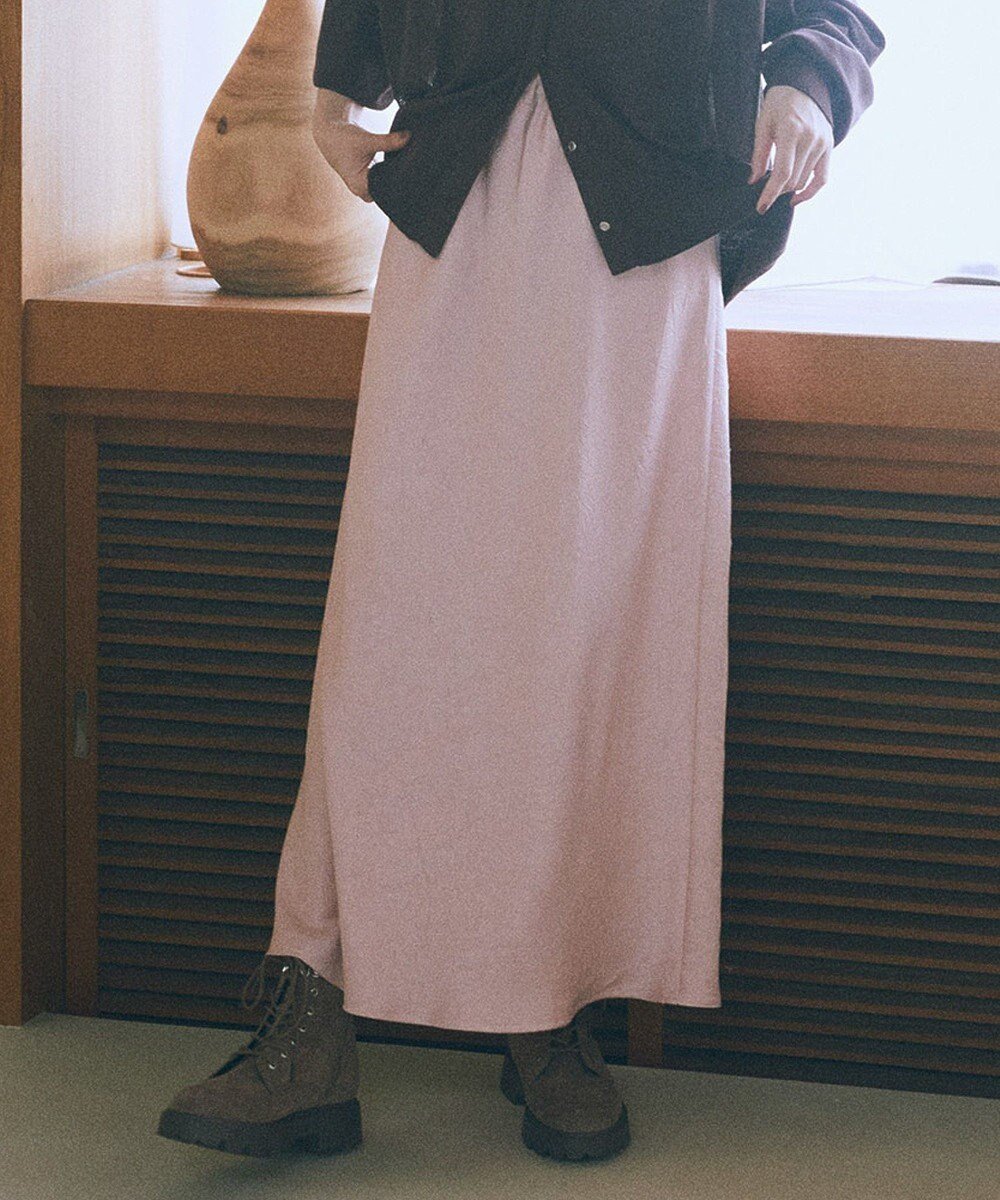 【アースミュージックアンドエコロジー/earth music&ecology】のストレッチサテンスカート インテリア・キッズ・メンズ・レディースファッション・服の通販 founy(ファニー) 　ファッション　Fashion　レディースファッション　Fashion for Women　スカート　Skirts　おすすめ　Recommended / Our Picks　クラッシュ　Distressed, Crashed Style　サテン　Satin, Glossy Fabric　ストレッチ　Stretch, Stretchy Fabric　ポケット　Pocket, Pocket Detail　ロング　Long, Long-Length　A/W・秋冬　Autumn/Winter　Pink|ID: prp329100004842312 ipo3291000000035621361