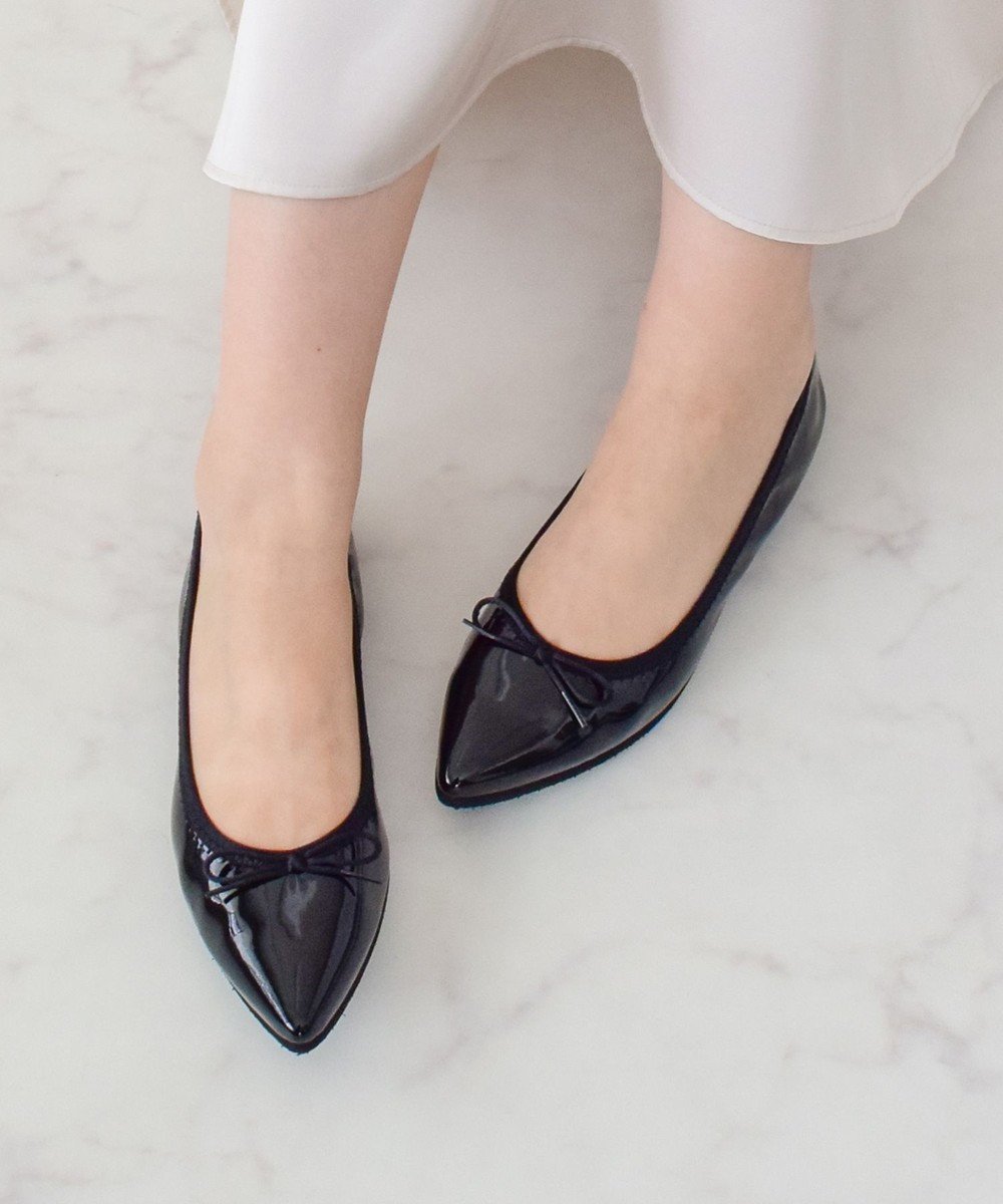 【ブリジット バーキン/Bridget Birkin】の【Bridget Birkin】ポインテッドデイリーバレエシューズ インテリア・キッズ・メンズ・レディースファッション・服の通販 founy(ファニー) 　ファッション　Fashion　レディースファッション　Fashion for Women　インソール　Shoe Insole　シューズ　Shoes, Footwear　バレエ　Ballet, Ballet Style　フィット　Fit, Slim Fit　リボン　Ribbon, Bow　抗菌　Antibacterial, Bacteria-Resistant　ブラックエナメル|ID: prp329100004842313 ipo3291000000035812570