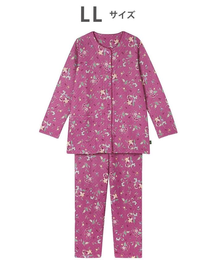 【ワコール/WACOAL】のワコール_リラックス&スリープ パジャマ キルトニット素材(本体) あったか 長袖 長ズボン ミントン レディース NDW458 /ワコール インテリア・キッズ・メンズ・レディースファッション・服の通販 founy(ファニー) https://founy.com/ ファッション Fashion レディースファッション Fashion for Women トップス・カットソー Cut & Sew Tops ニット Knit Tops & Sweaters キルト Quilt, Quilted Fabric 長袖 Long Sleeve, Full Sleeve パジャマ Pajamas, Sleepwear フラワー Flower, Floral ボトム Bottoms, Lower Wear モチーフ Motif, Design Theme リラックス Relax, Relaxed Fit |ID: prp329100004842323 ipo3291000000035812720