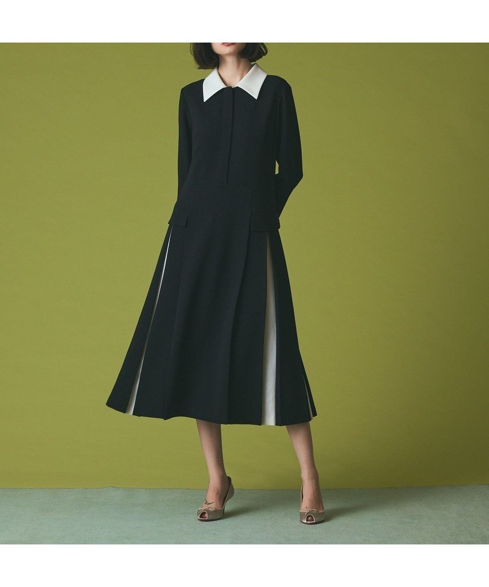 【グレース コンチネンタル/GRACE CONTINENTAL】のクレリックバイカラーワンピース インテリア・キッズ・メンズ・レディースファッション・服の通販 founy(ファニー) ファッション Fashion レディースファッション Fashion for Women ワンピース Dresses アクセサリー Fashion Accessories クラシカル Classical, Vintage-Inspired ダウン Down, Puffer ダブル Double, Double-Breasted ドレス Dress, One-Piece パール Pearl, Pearl Accent プリーツ Pleats, Pleated ボックス Boxy, Box Shape ミリタリー Military, Army Style モダン Modern, Contemporary A/W・秋冬 Autumn/Winter おすすめ Recommended / Our Picks ブラック|ID: prp329100004842335 ipo3291000000035837171